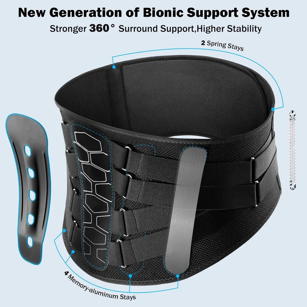Adjustable Lumbar Support Belt With Removable Pad And Mesh Comfort 1005008098602910-3XL
