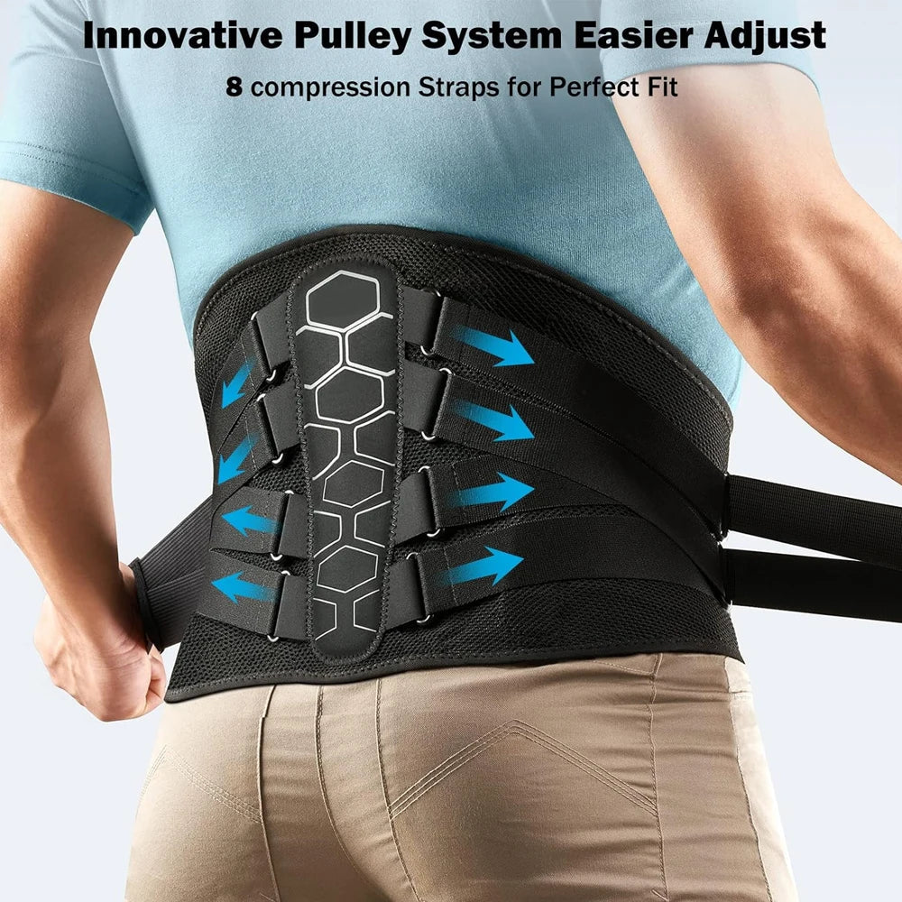 Adjustable Lumbar Support Belt With Removable Pad And Mesh Comfort 1005008098602910-3XL