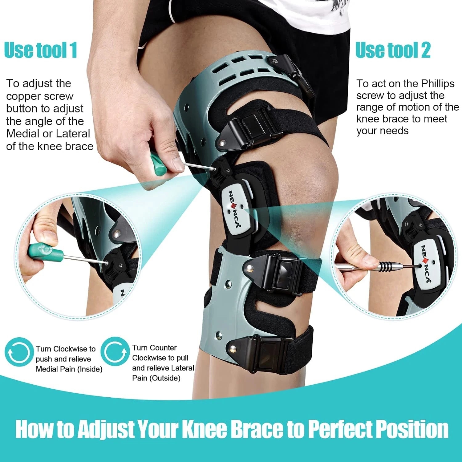 Adjustable Rom Knee Brace For Arthritis Pain And Post Surgical Support 1005006426001918-Left leg