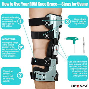 Adjustable Rom Knee Brace For Arthritis Pain And Post Surgical Support 1005006426001918-Left leg