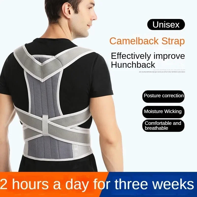 Adjustable Scoliosis Posture Corrector Corset Back Brace Lumbar Support Belt 1005008751823650-Gray-L