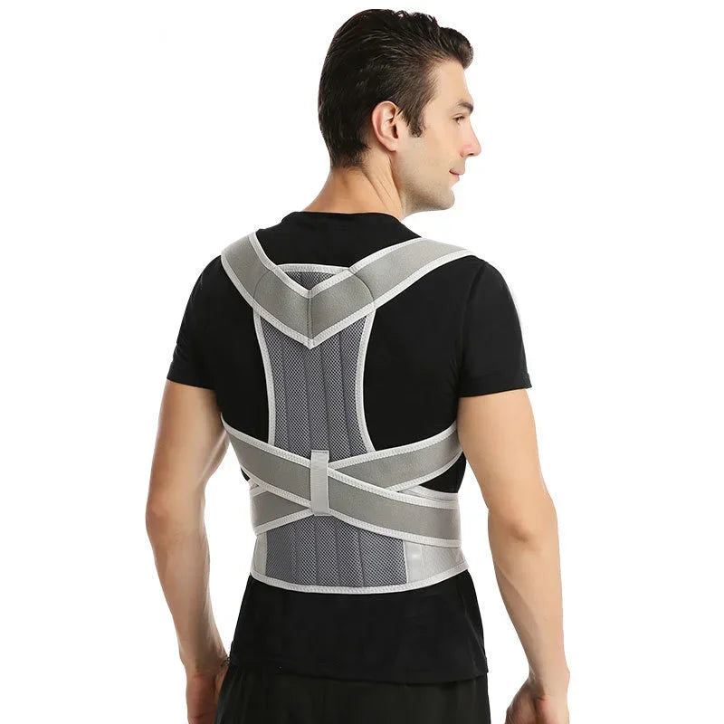 Adjustable Scoliosis Posture Corrector Corset Back Brace Lumbar Support Belt 1005008751823650-Gray-L