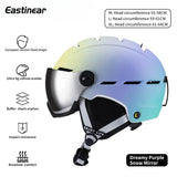 Adjustable Ventilation Ski Helmet With Thermal Liner And Removable Earmuffs 1005010050670185-A2-purple-M(55-58CM)
