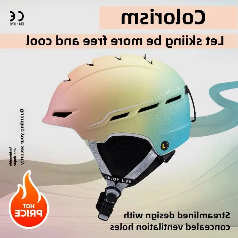 Adjustable Ventilation Ski Helmet With Thermal Liner And Removable Earmuffs 1005010050670185-A2-purple-M(55-58CM)