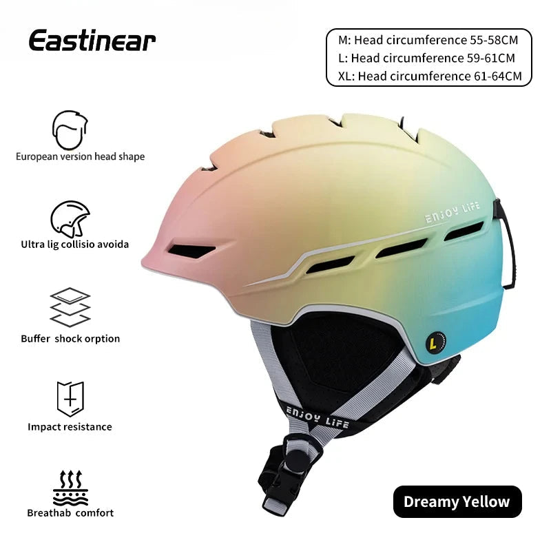 Adjustable Ventilation Ski Helmet With Thermal Liner And Removable Earmuffs 1005010050670185-A2-purple-M(55-58CM)