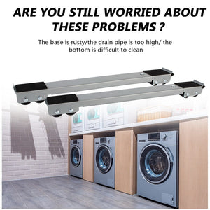 Adjustable Washing Machine Stand with Brake and Mobile Wheels