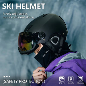 Adult Ski And Skate Helmet With Goggles Abs Eps Warm Liner 1005008093000864-PRAN-S-51-54cm