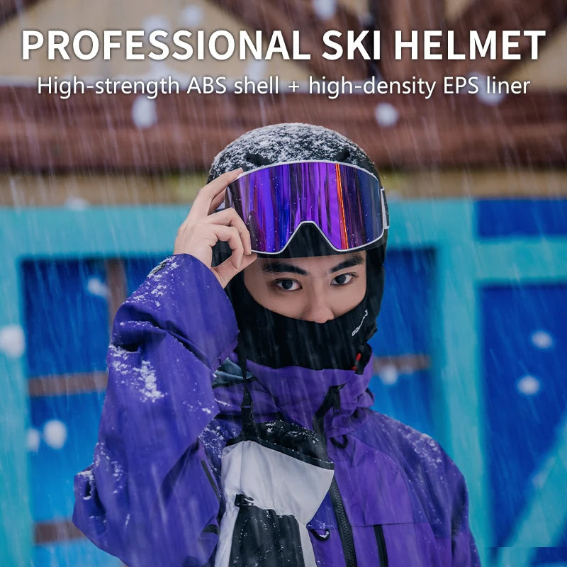 Adult Ski And Skate Helmet With Goggles Abs Eps Warm Liner 1005008093000864-PRAN-S-51-54cm
