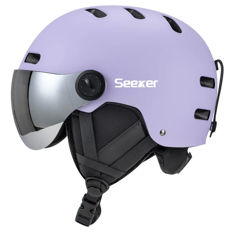 Adult Ski Helmet With Goggles Abs Shell Eps Liner Adjustable Fit 1005008148980018-Light Pink-L(59-61CM)