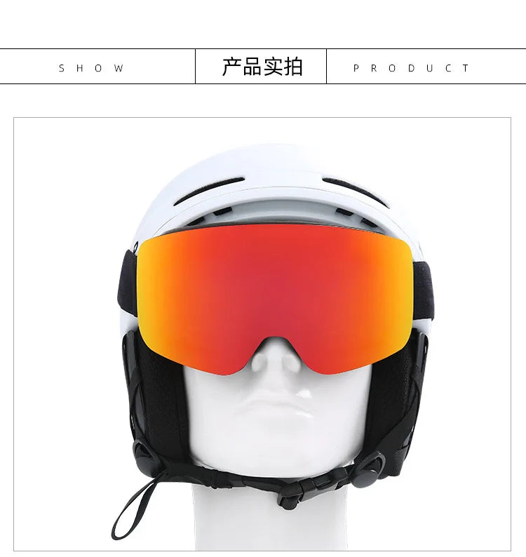 Adult Ski Snowboard Goggles Uv400 Mirror Lens Double Anti Fog 1005007987714550-Big Frame HX.SU01 A