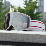 Adult Ski Snowboard Goggles Uv400 Mirror Lens Double Anti Fog Cylindrical 1005007476624683-D