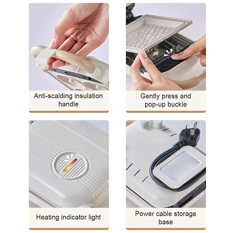 10-In-1 Electric Waffle Maker And Sandwich Grill