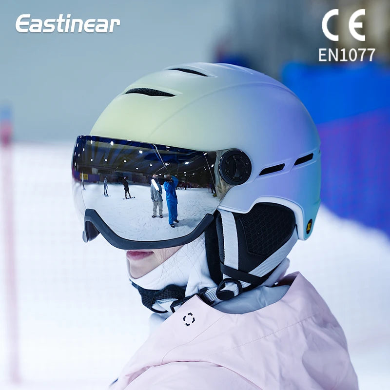 All In One Warm Ski Helmet With Adjustable Ventilation For Comfort 1005007874480813-Fantasy blue-L(59-61cm)