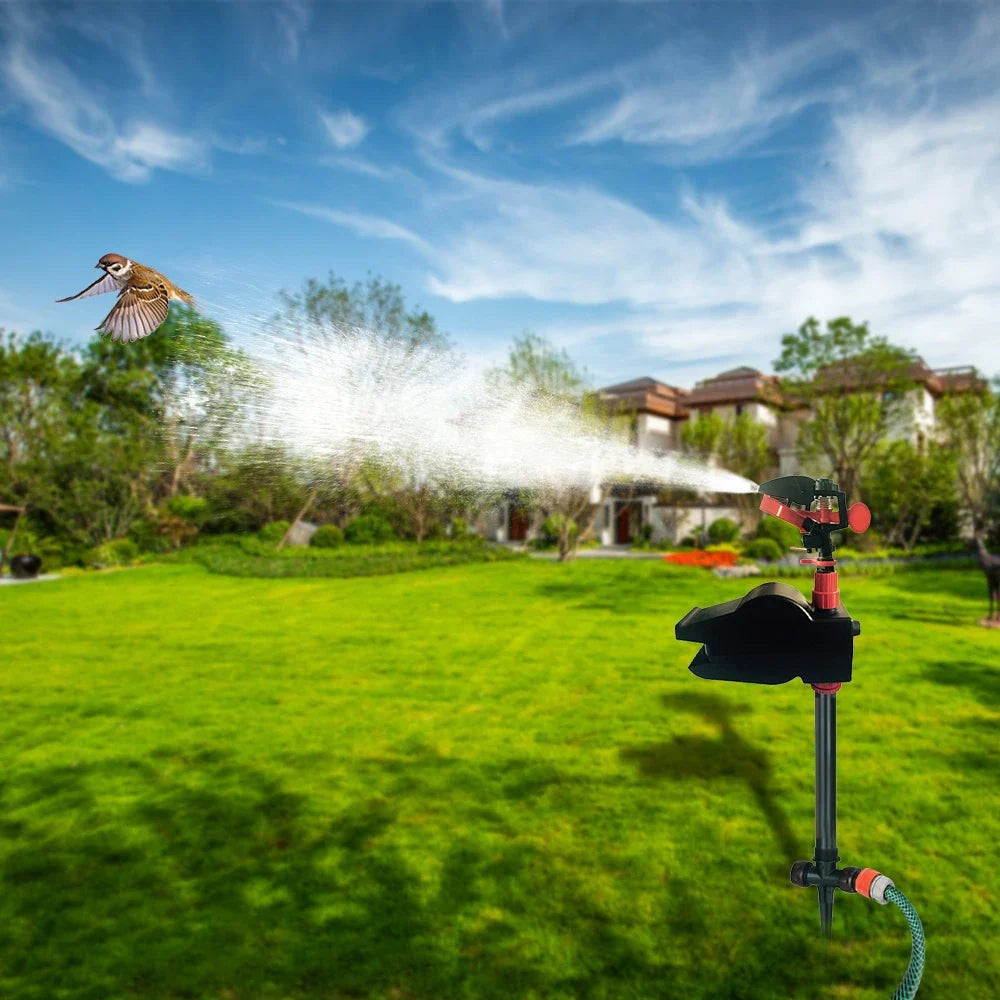 Animal Repellent Motion Sensor Sprinkler Device for Outdoor Use with 360-Degree Sprinkler Head