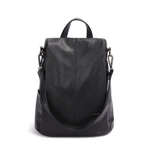 Women’s Composite Cowhide Anti-Theft Backpack with Back Zipper