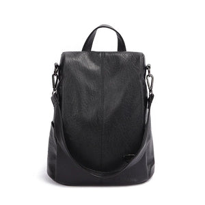 Women’s Composite Cowhide Anti-Theft Backpack with Back Zipper