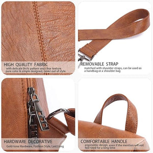Women’s Composite Cowhide Anti-Theft Backpack with Back Zipper