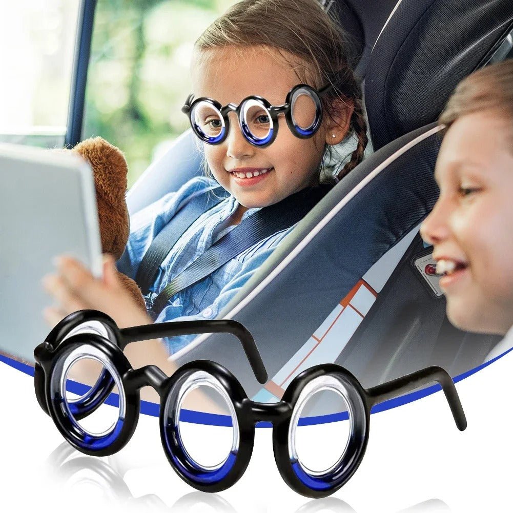 Anti-Motion Sickness Glasses, Lens-Free, Lightweight, Detachable for Travel
