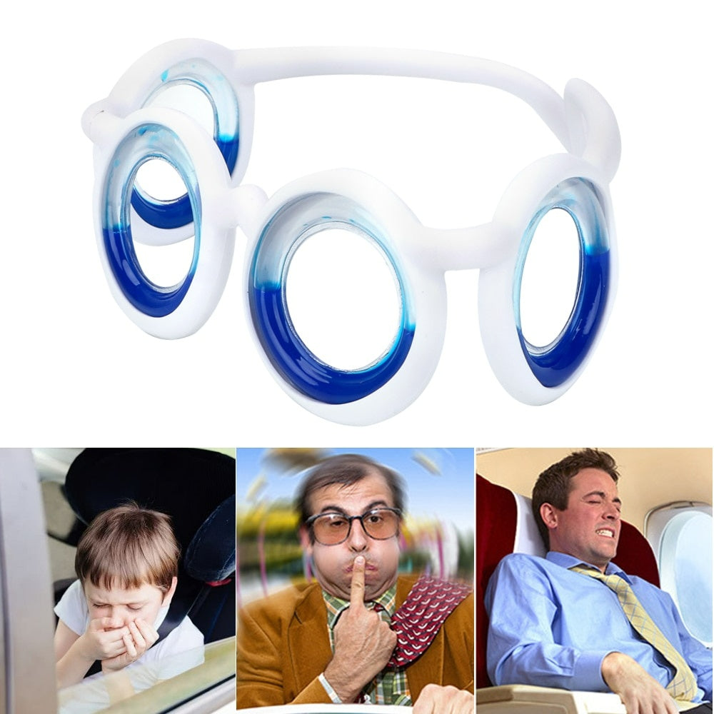 Anti-Motion Sickness Glasses, Lens-Free, Lightweight, Detachable for Travel