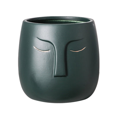 Sleeping Face Abstract Ceramic Flower Pot