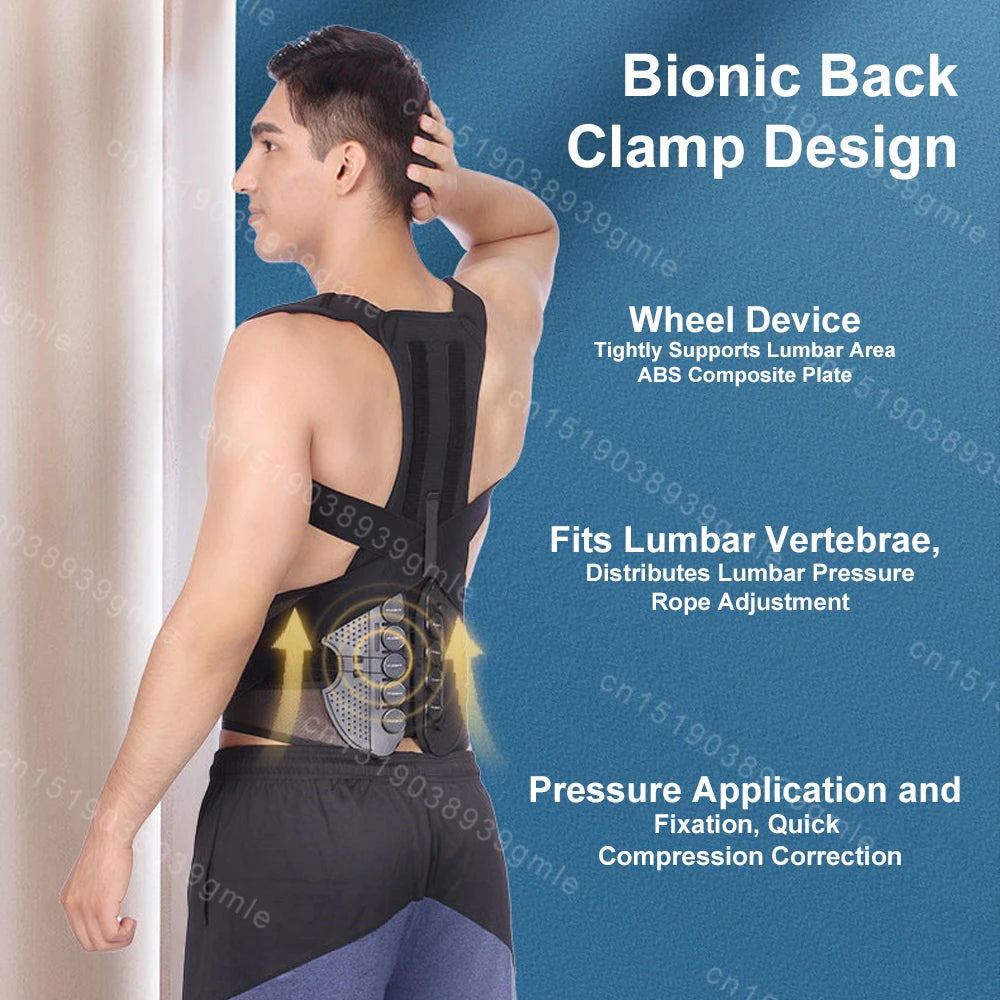 Back Posture Corrector Belt With Lumbar Support For Spine Alignment 1005008414756312-S