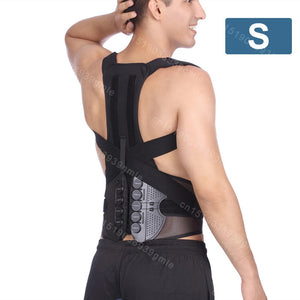 Back Posture Corrector Belt With Lumbar Support For Spine Alignment 1005008414756312-S