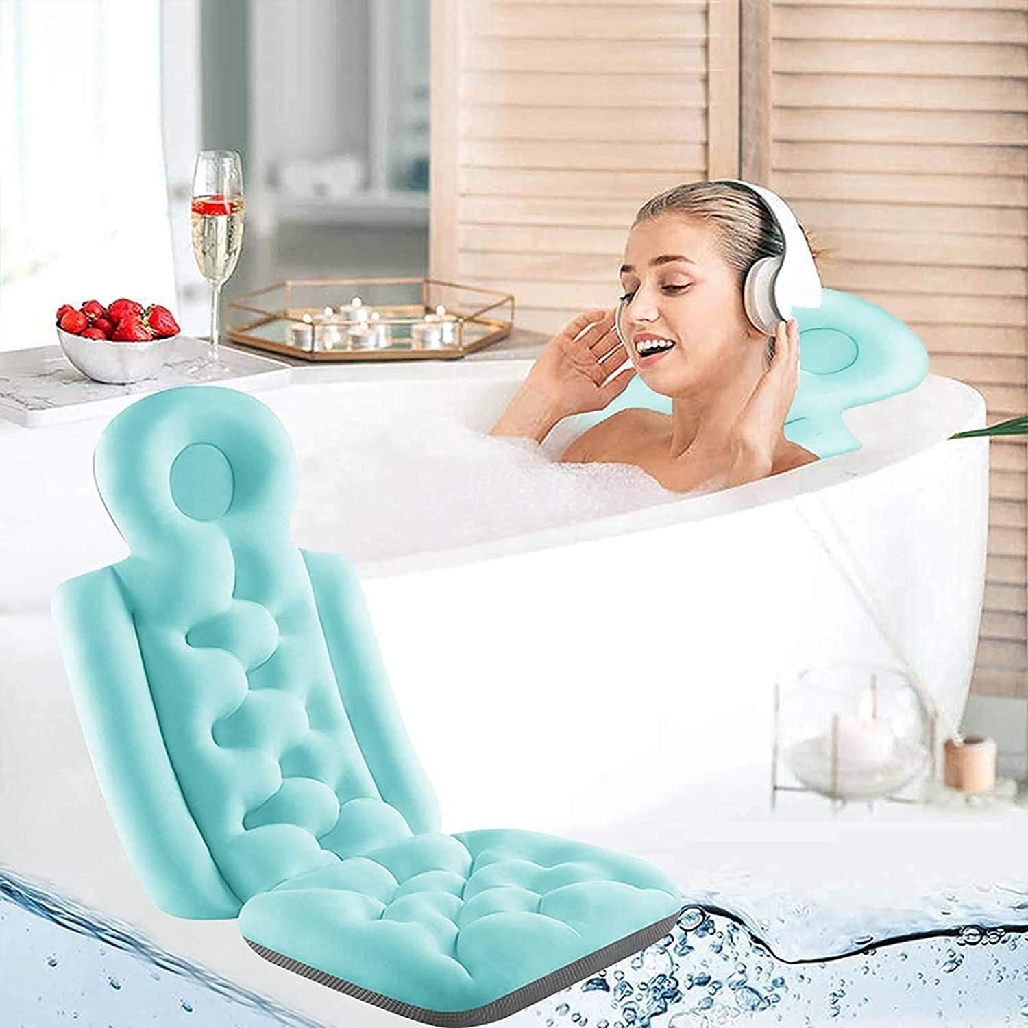 Breathable Quick-Dry Bathtub Cushion for Adults, Soft Support