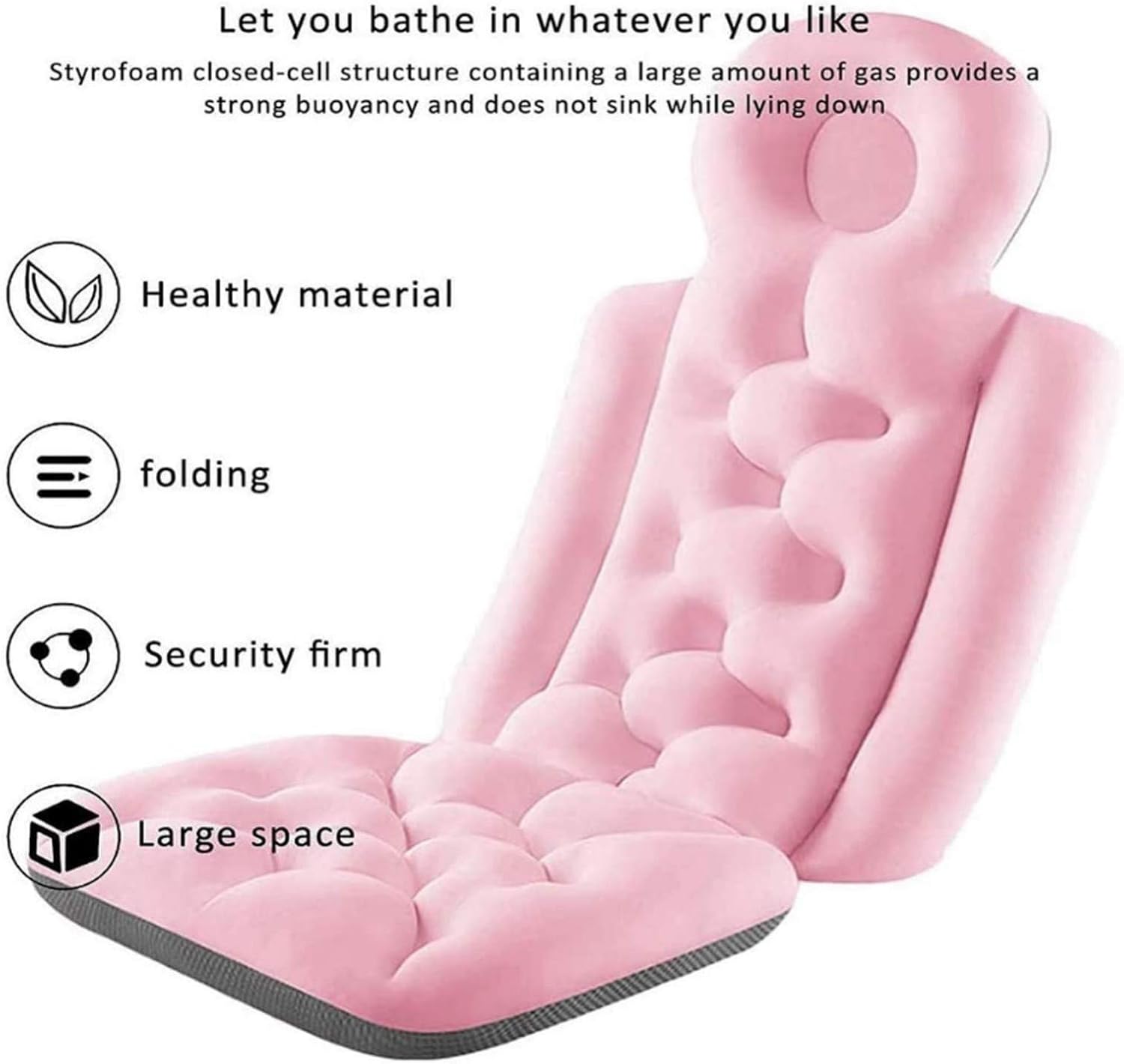 Breathable Quick-Dry Bathtub Cushion for Adults, Soft Support