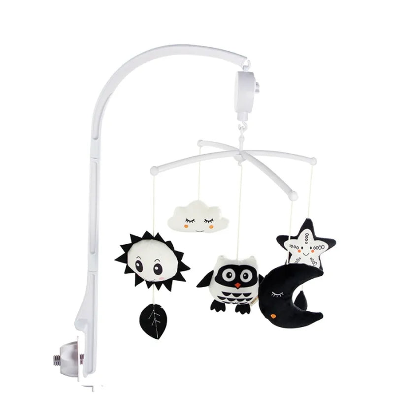 Black and White Baby Crib Mobile Music Box