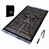 Black Washable Muslim Prayer Rug Set With Bag And Tasbih 1005005468591637-Design A