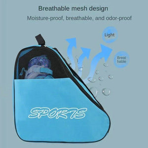 Breathable Skate Storage Bag With 3 Compartments And Shoulder Strap 1005006347681618-Blue