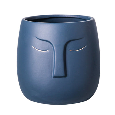 Sleeping Face Abstract Ceramic Flower Pot