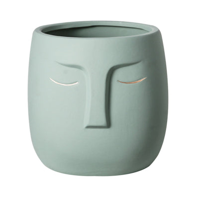 Sleeping Face Abstract Ceramic Flower Pot
