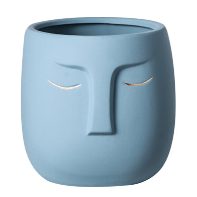 Sleeping Face Abstract Ceramic Flower Pot