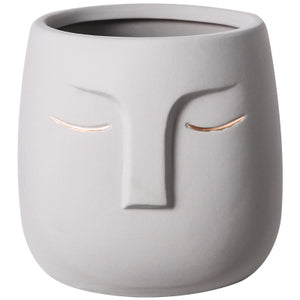 Sleeping Face Abstract Ceramic Flower Pot