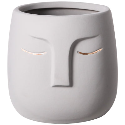 Sleeping Face Abstract Ceramic Flower Pot