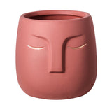 Sleeping Face Abstract Ceramic Flower Pot