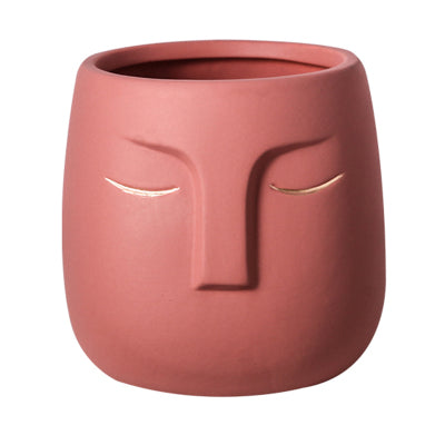 Sleeping Face Abstract Ceramic Flower Pot