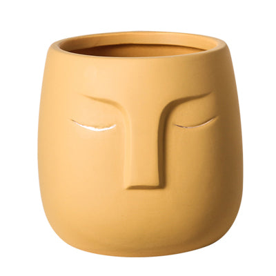 Sleeping Face Abstract Ceramic Flower Pot