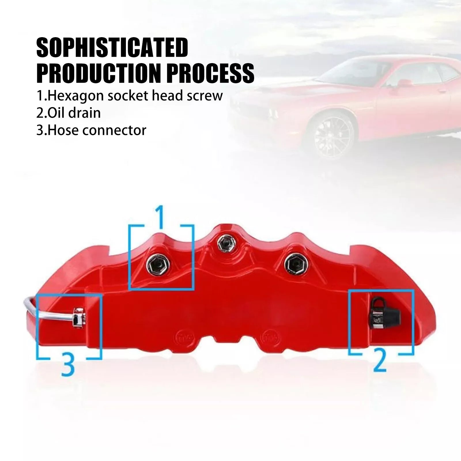 Car Brake Caliper Cover Red Brake  4 Pcs Universal Sets