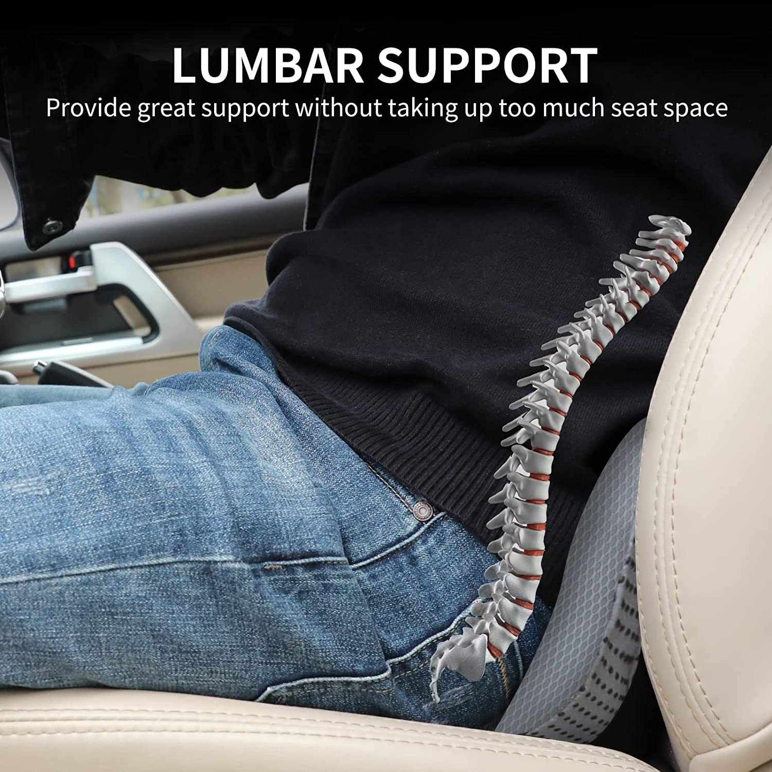 Car Seat Cushion For Short Drivers Height Risers For Adults, Memory Foam Car Seat Pad