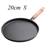 Cast Iron Frying Pan With Wooden Handle For Gas Induction Cooking 1005008597225326-26cm