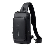 Chest Shoulder Crossbody Sling Bag for Men with USB Charging and Anti Theft Design