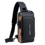Chest Shoulder Crossbody Sling Bag for Men with USB Charging and Anti Theft Design