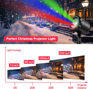 Christmas Laser Lights Outdoor, Upgraded Laser Christmas Projector Lights Outdoor, 3 Color Moving Rgb Holiday Projector Lights Outdoor