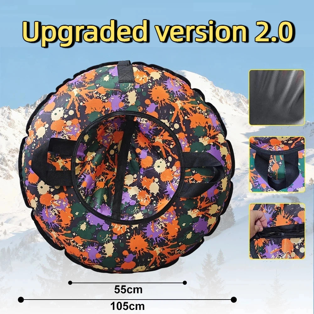 Cold Resistant Inflatable Pvc Snow Tube With Handles For Outdoor Sledding 1005010487377340-HXQ-RED-2.0
