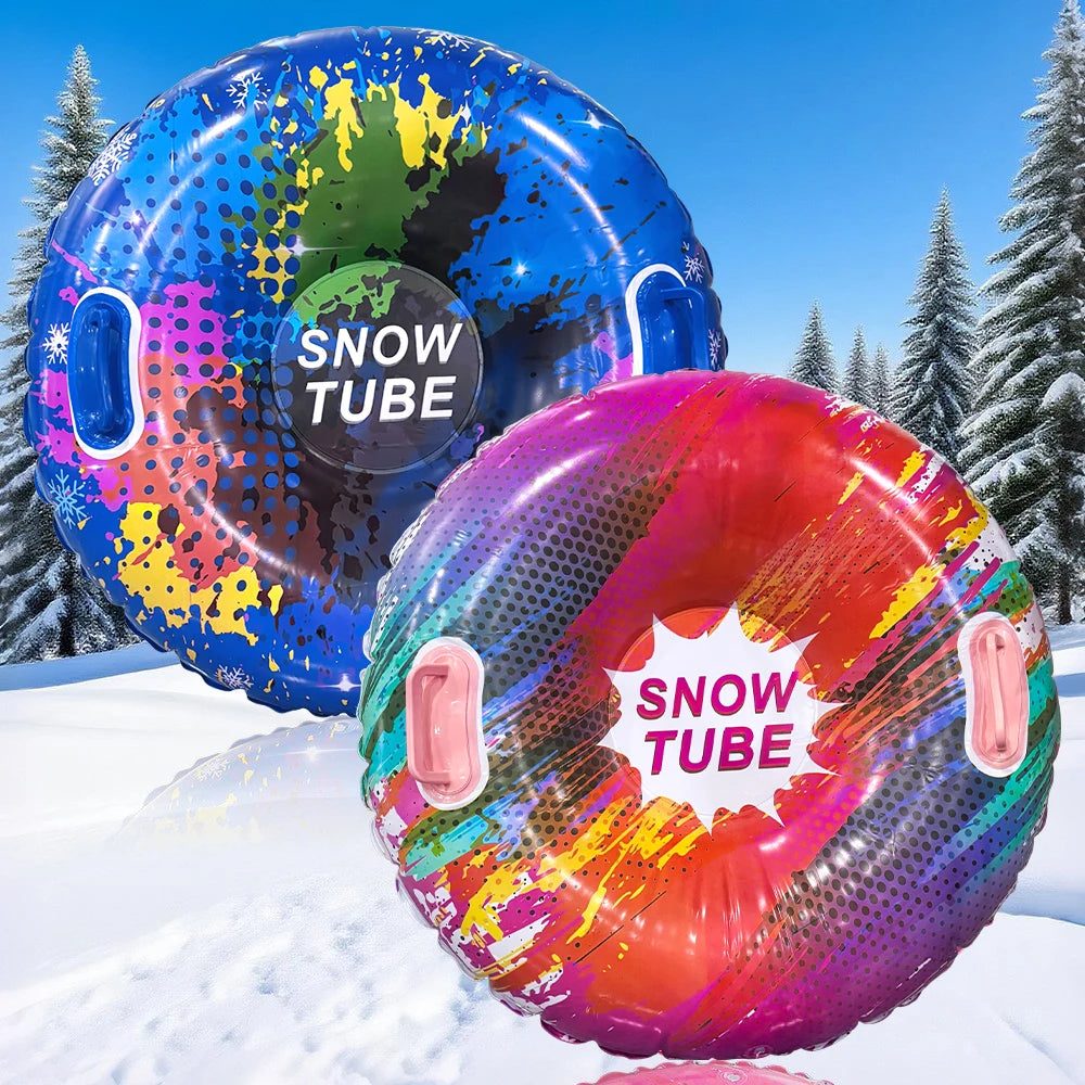 Colorful Inflatable Snow Tube Ring Thickened Pvc Seat With Handles 1005010273356530-HXQ-XC-BDZ