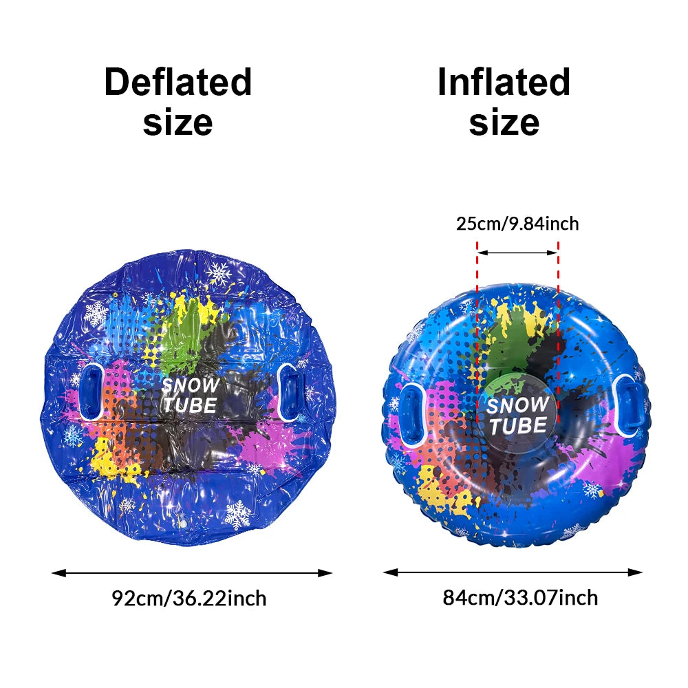 Colorful Inflatable Snow Tube Ring Thickened Pvc Seat With Handles 1005010273356530-HXQ-XC-BDZ