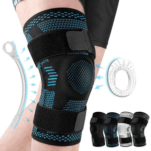 Compression Knee Brace Sleeve With Side Stabilizers Patella Gel And Straps 1005005843095625-1PCS Light Grey-S