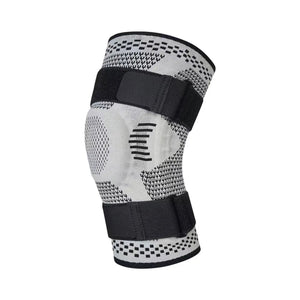 Compression Knee Brace Sleeve With Side Stabilizers Patella Gel And Straps 1005005843095625-1PCS Light Grey-S
